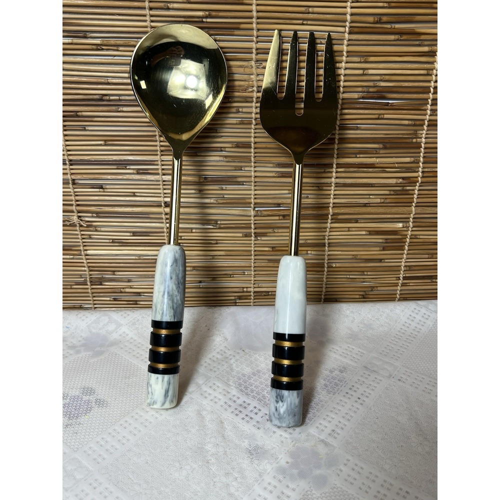 tiramisu Gold Plated Metal & Resin Salad Set 2 Pieces